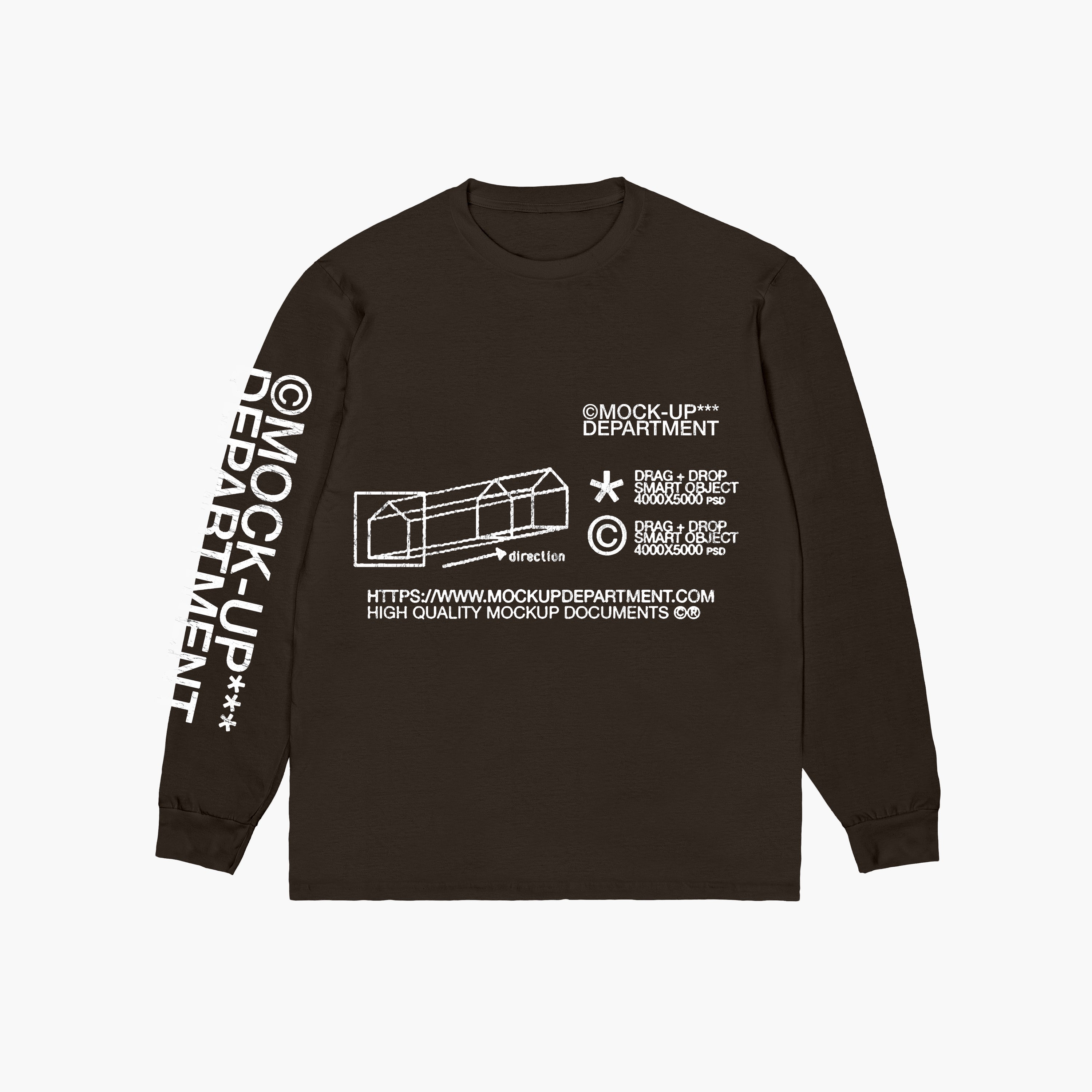 Gildan Ultra Cotton™ Long Sleeve T-Shirt Mock-up - Pro Pack