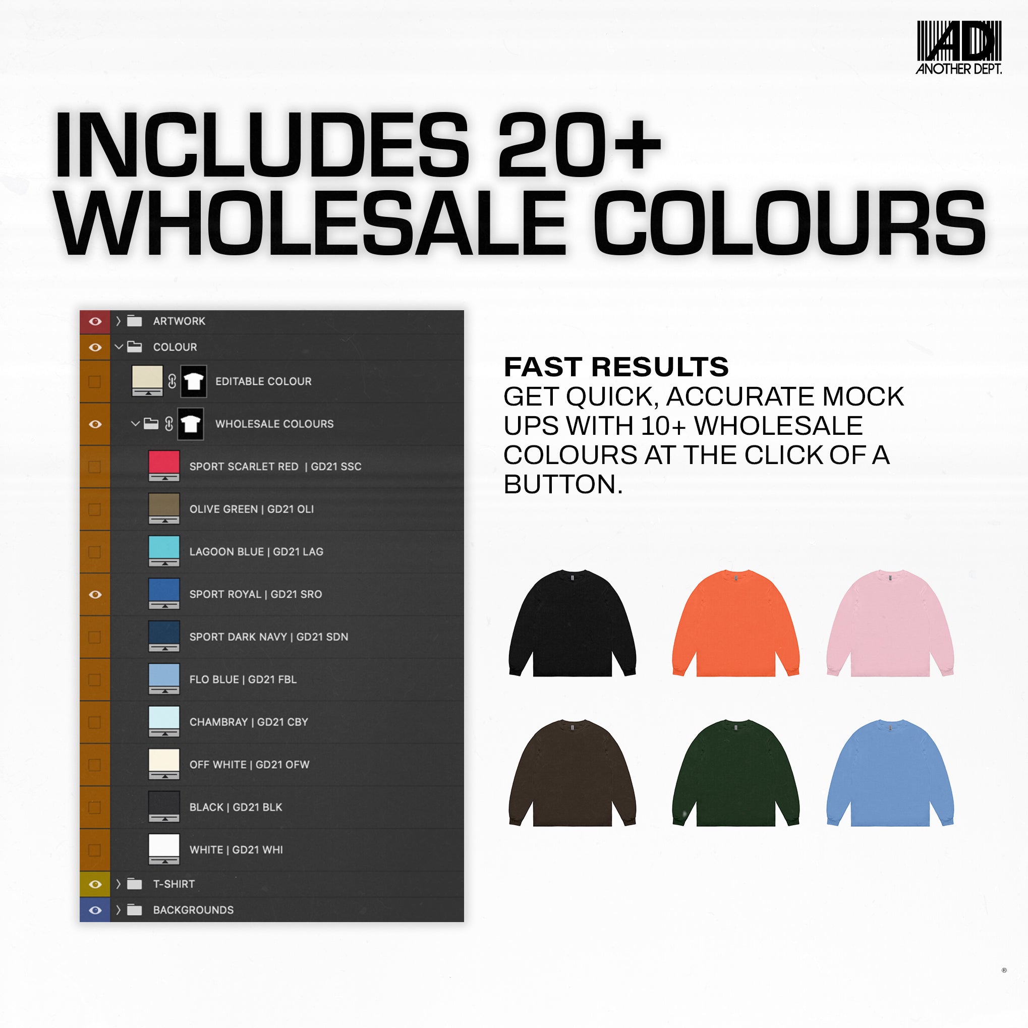 Gildan Ultra Cotton™ Long Sleeve T-Shirt Mock-up PSD template download
