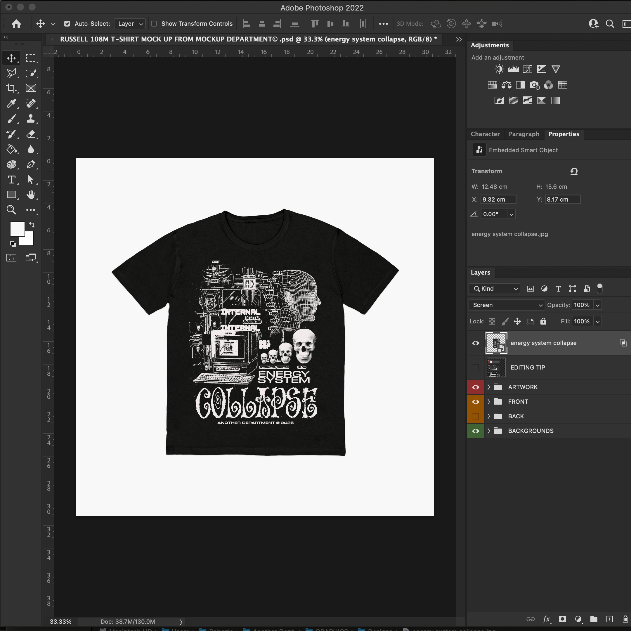 Russell™ R-108M T-Shirt Mock-up - Pro Pack