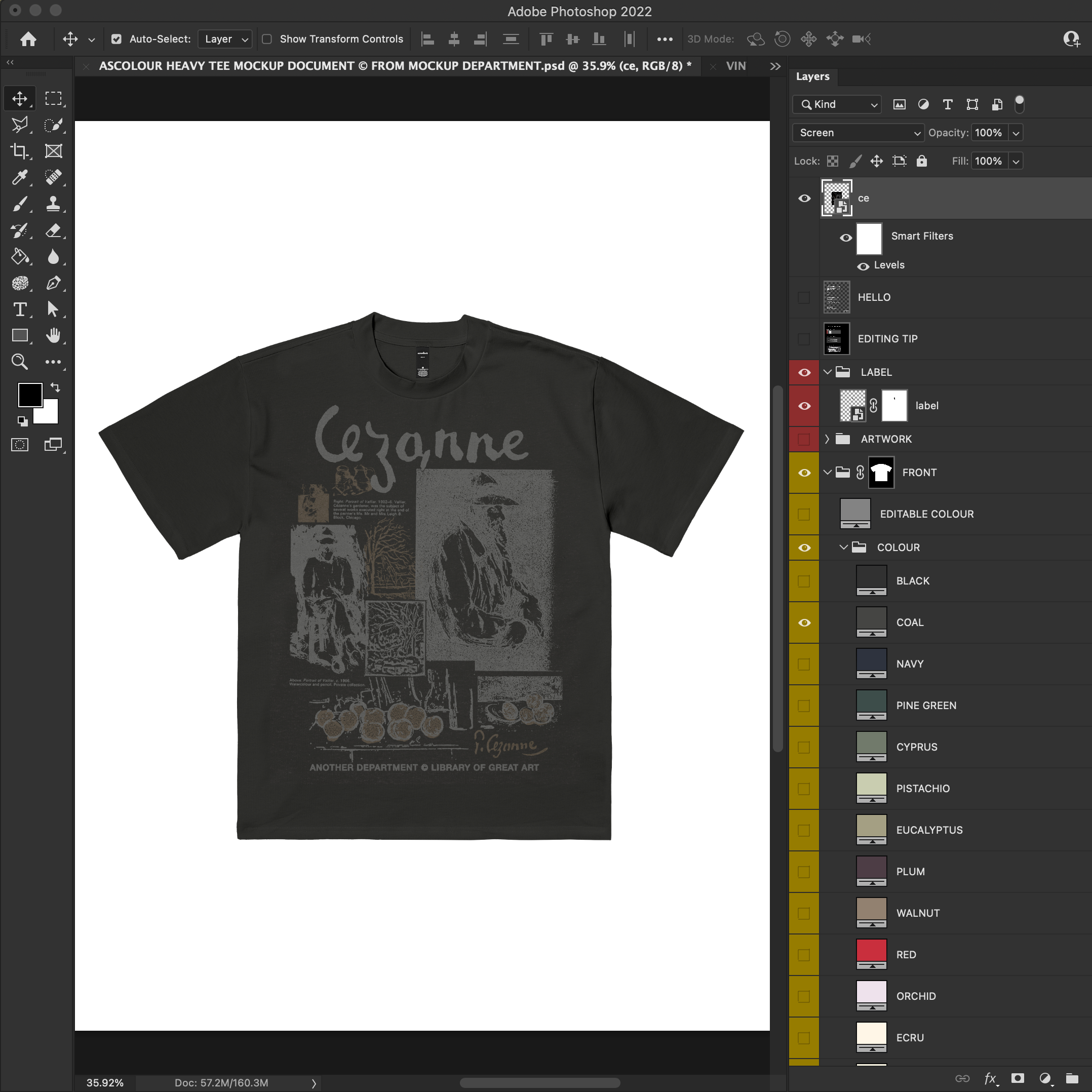 AS Colour Heavy Tee | 5080 Mock Up - Pro Pack