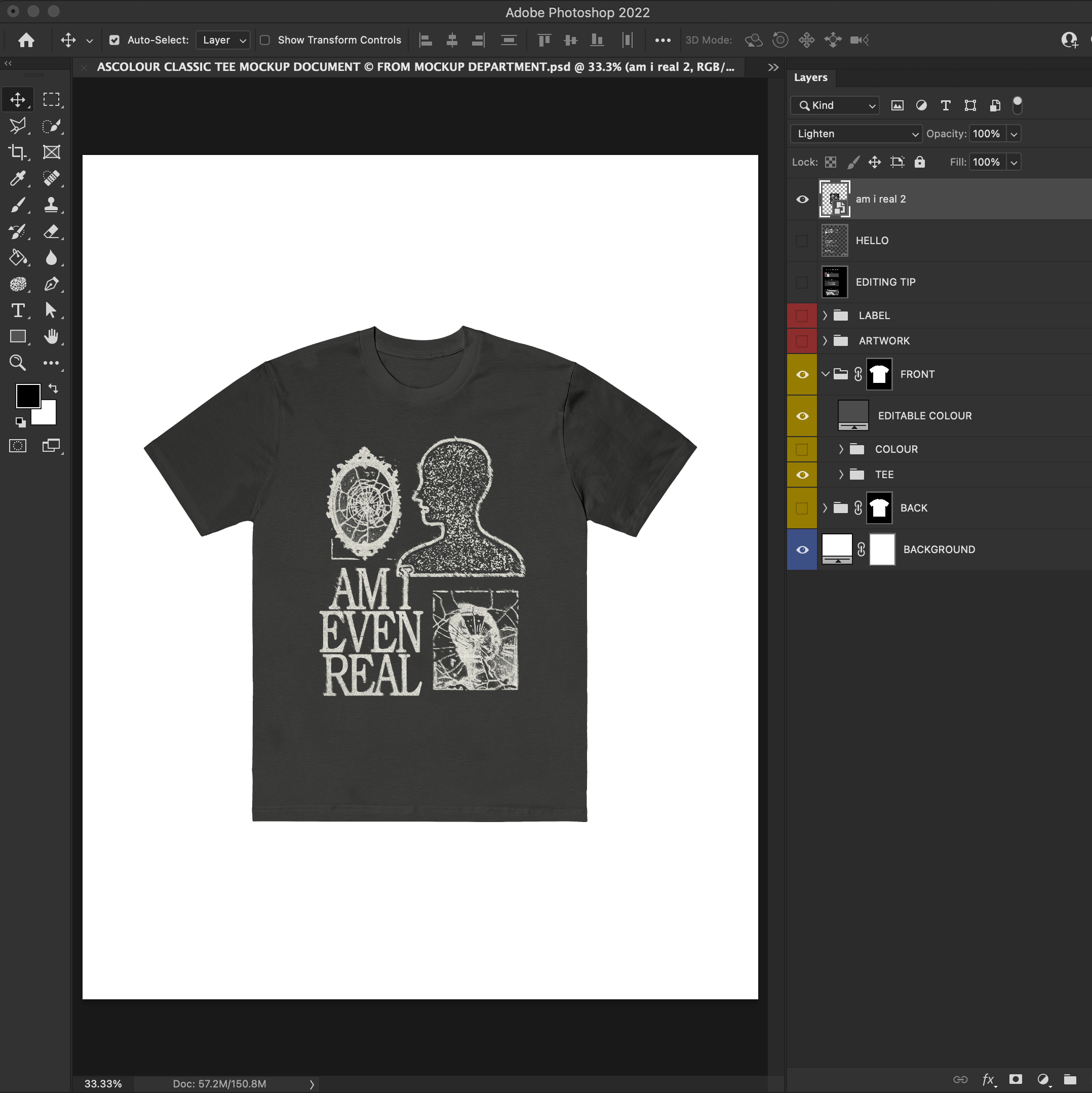 AS Colour Classic Tee | 5026 Mock Up - Pro Pack