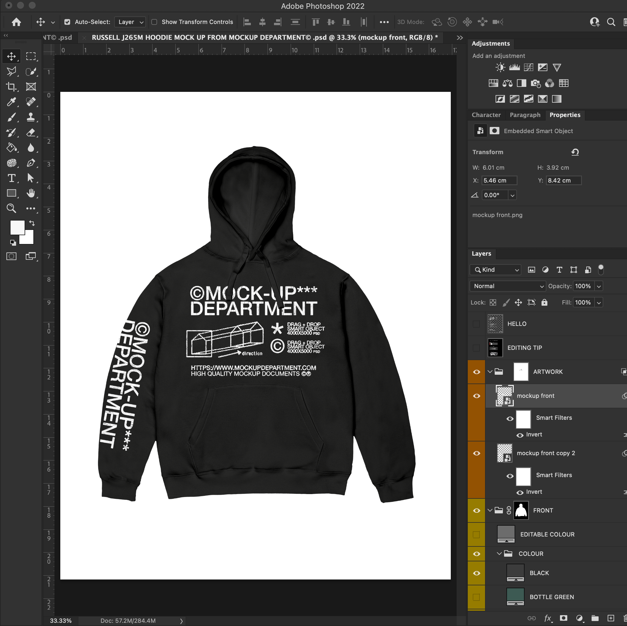 Russell™ J265M Hooded Sweatshirt Mock-up - Pro Pack
