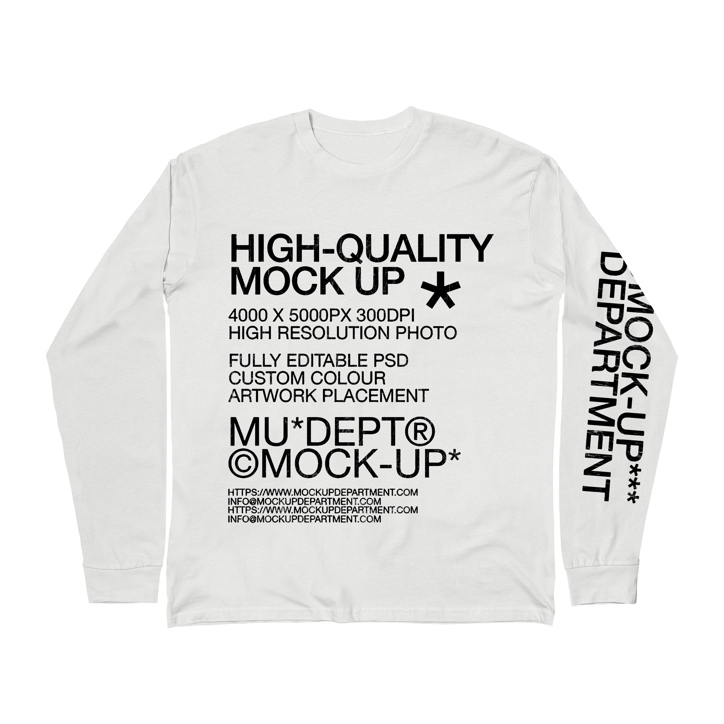 Vintage Long Sleeve T-Shirt Mockup - 001