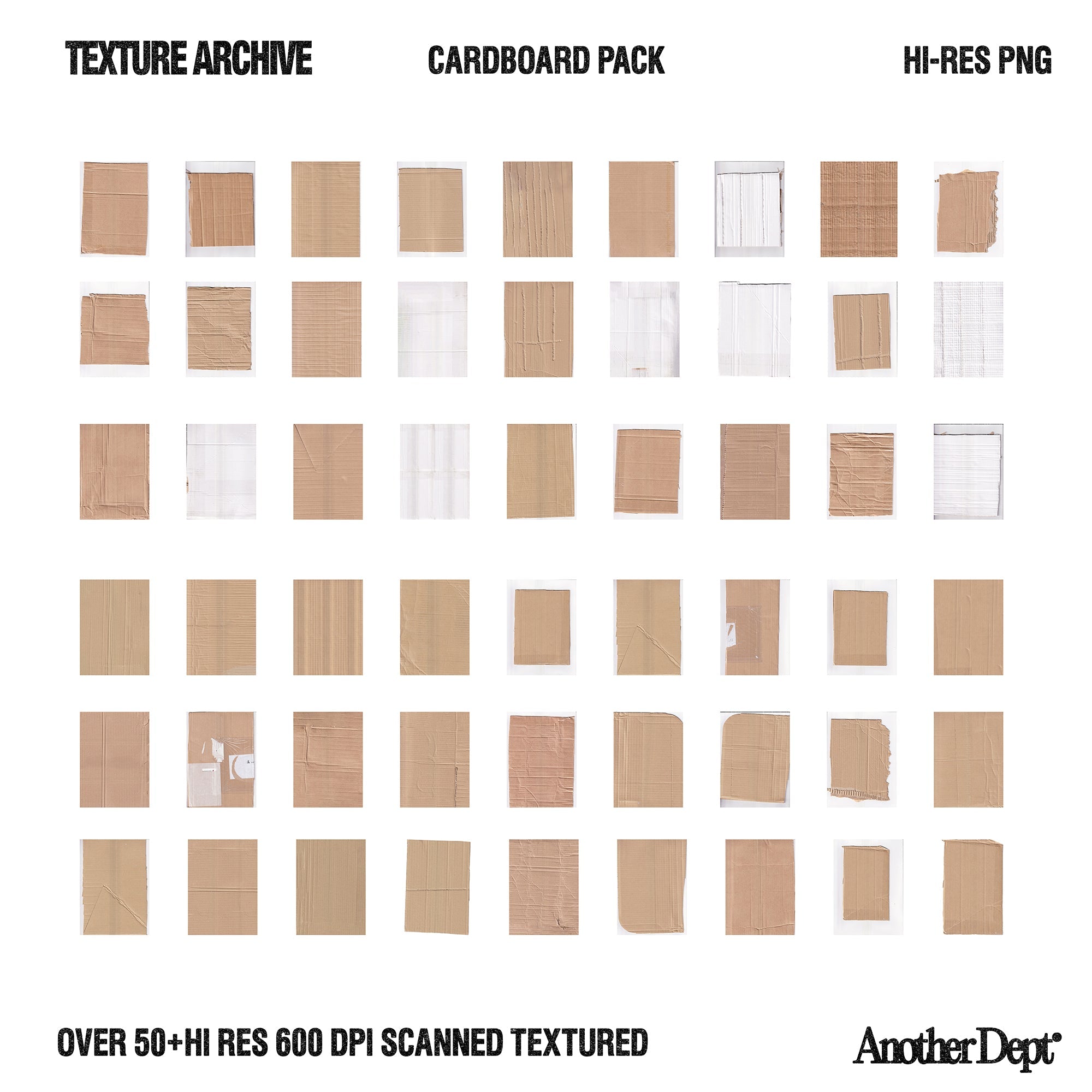 CARDBOARD TEXTURE PACK - 50+ Texture Scans
