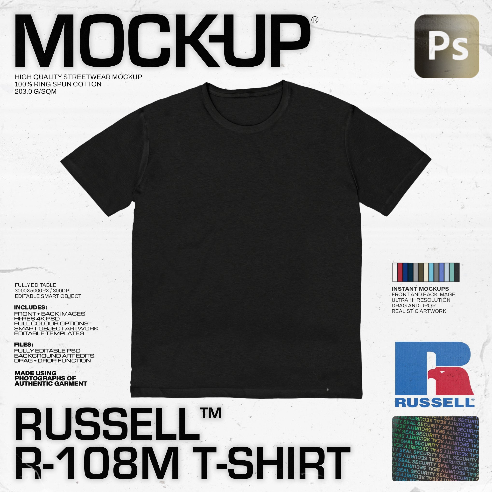 Russell™ R-108M T-Shirt Mock-up - Pro Pack