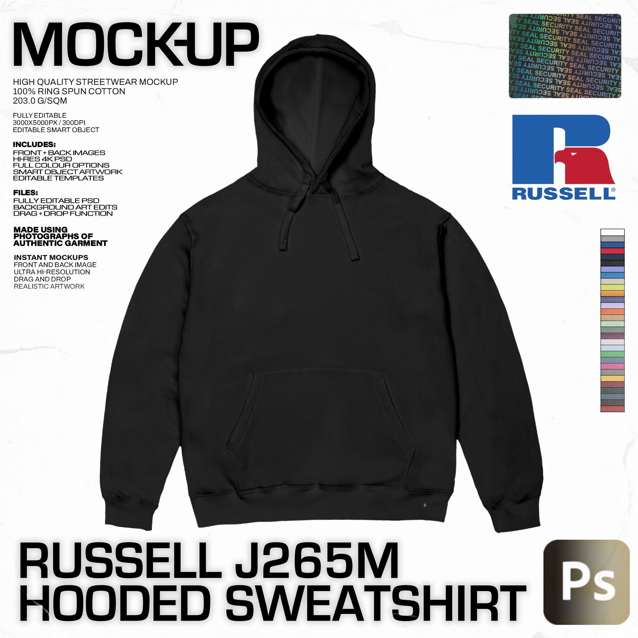 Russell™ J265M Hooded Sweatshirt Mock-up - Pro Pack