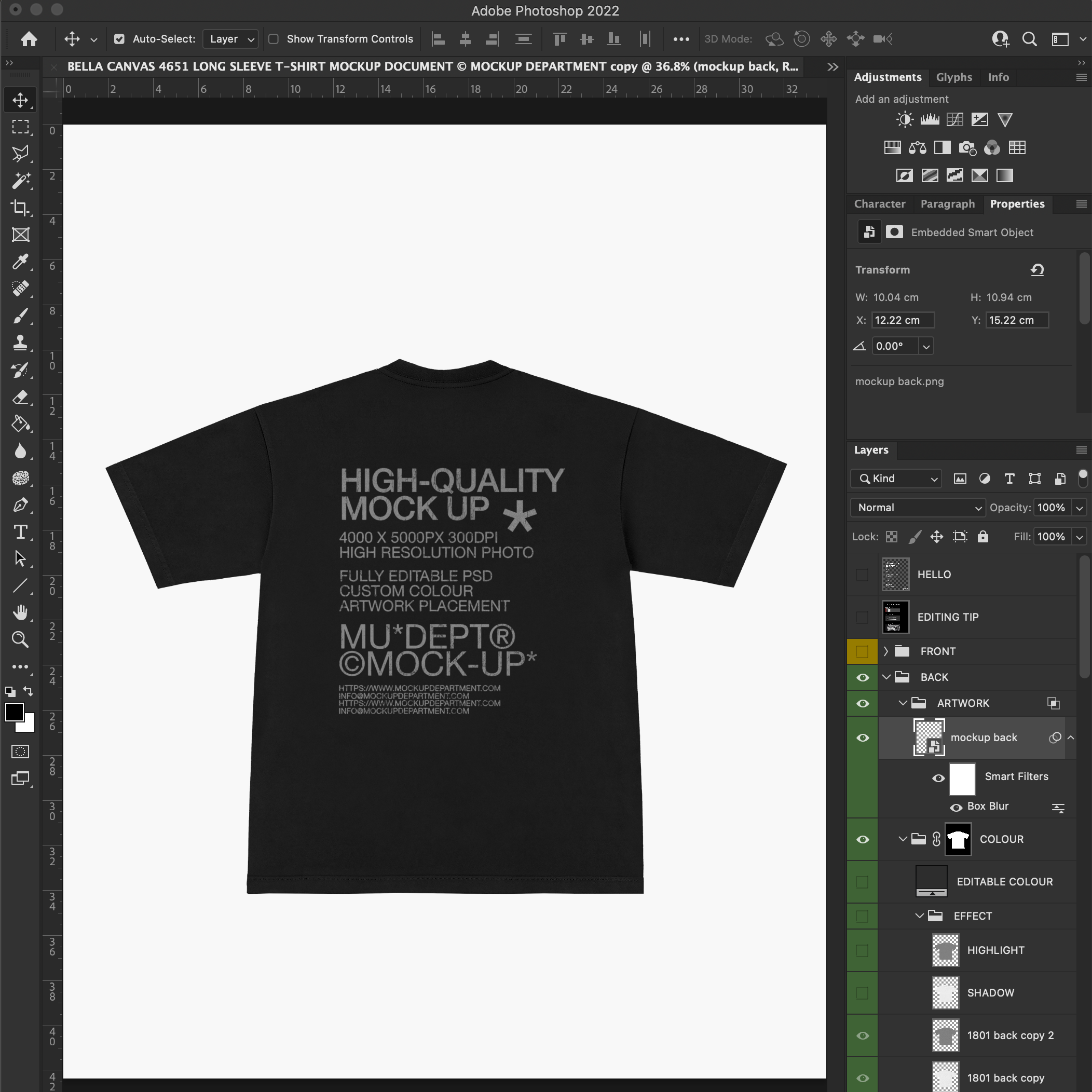 LA Apparel 1801 Heavyweight T-Shirt Mock-up - Pro Pack