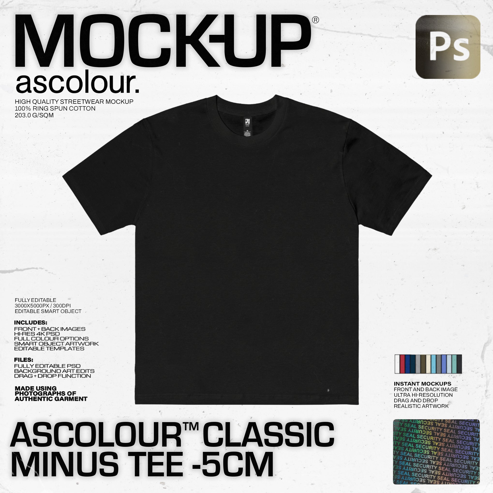 AS Colour Classic Minus Tee -5cm | 5079 Mock Up - Pro Pack
