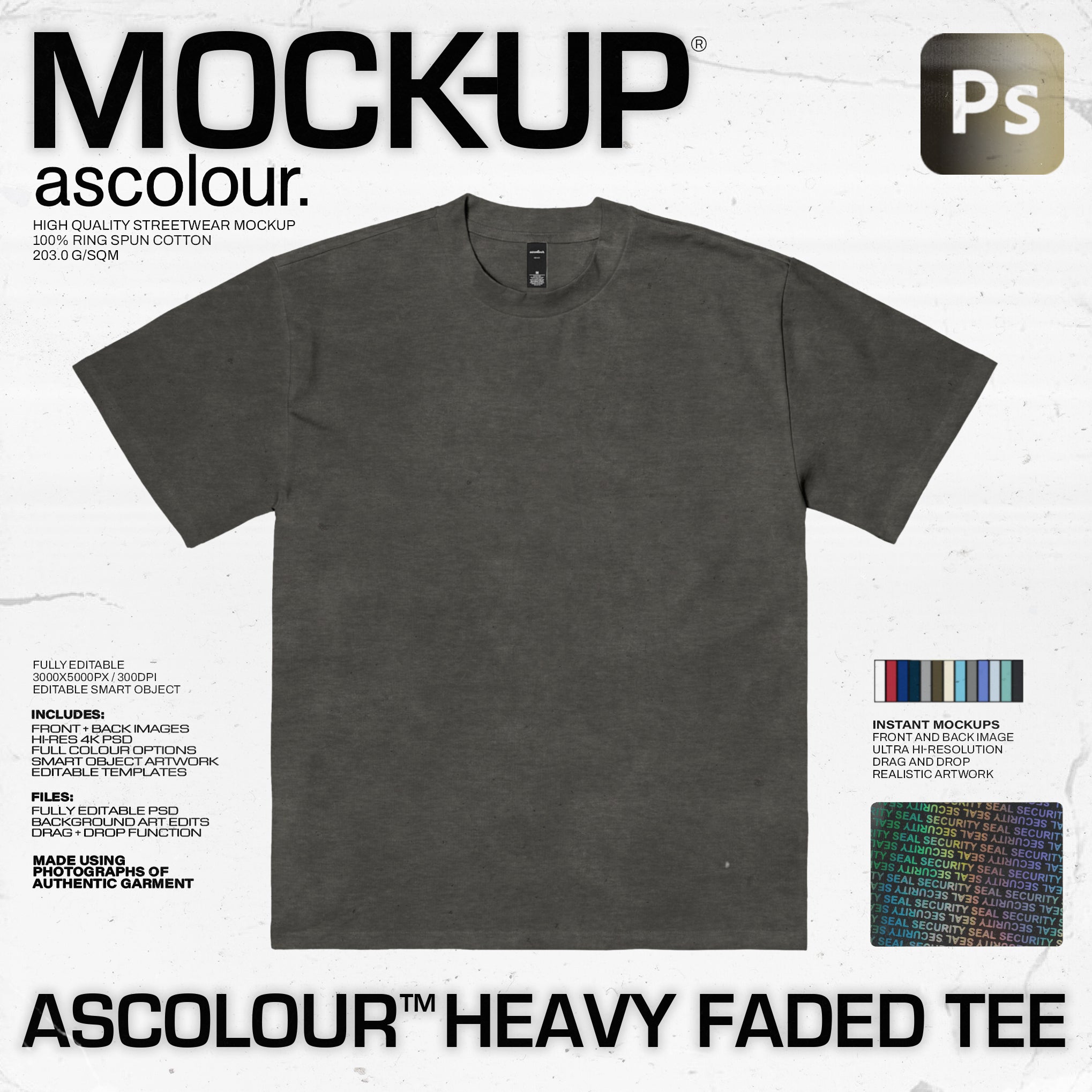 AS Colour Heavy Faded Tee | 5082 Mock Up - Pro Pack