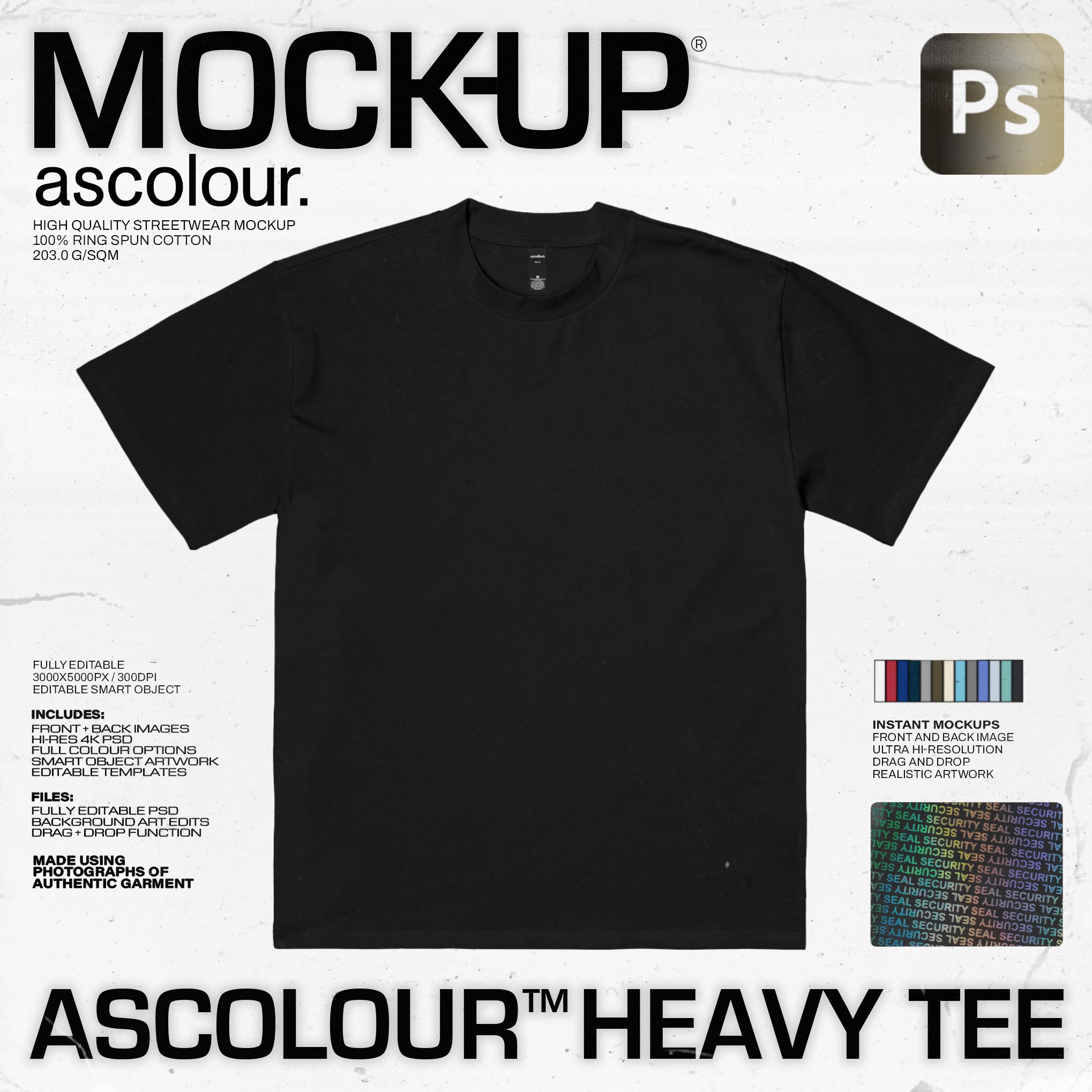 AS Colour Heavy Tee | 5080 Mock Up - Pro Pack