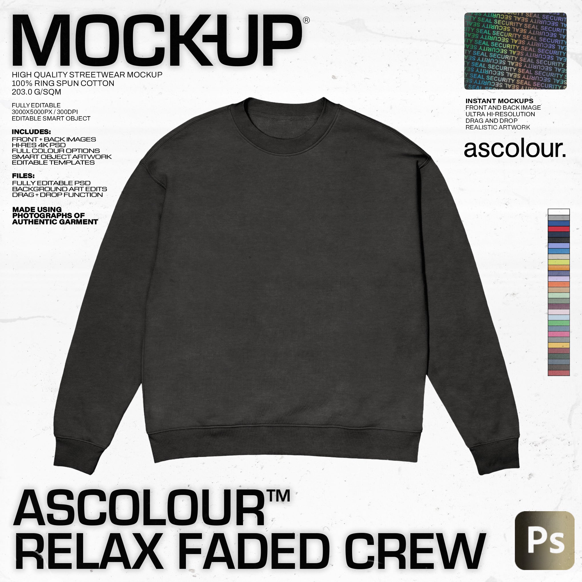AS Colour Relax Faded Crew 5165 Mock Up - Pro Pack